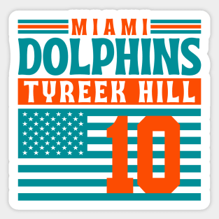 Miami Dolphins Tyreek Hill 10 American Flag Football Sticker